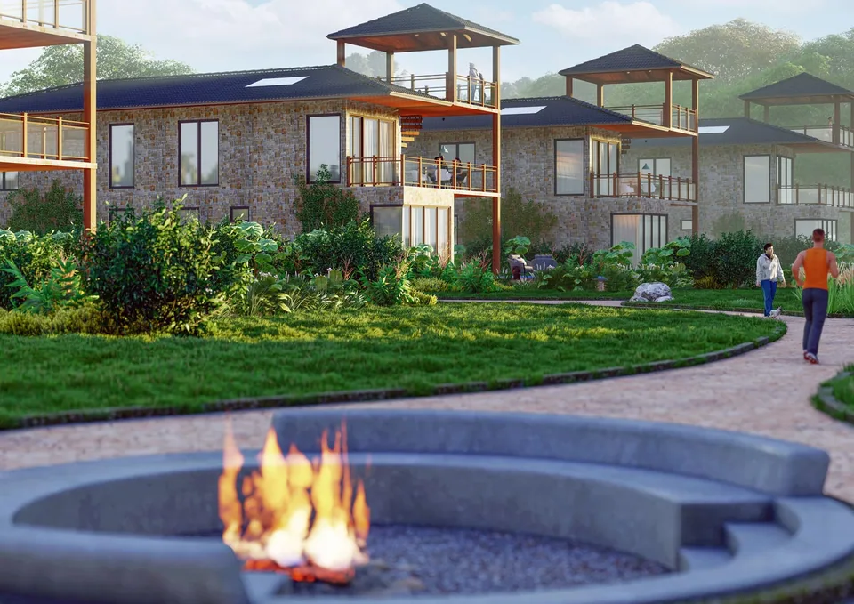 River Villas, Jim Corbett: 3D visualisation of a villa development