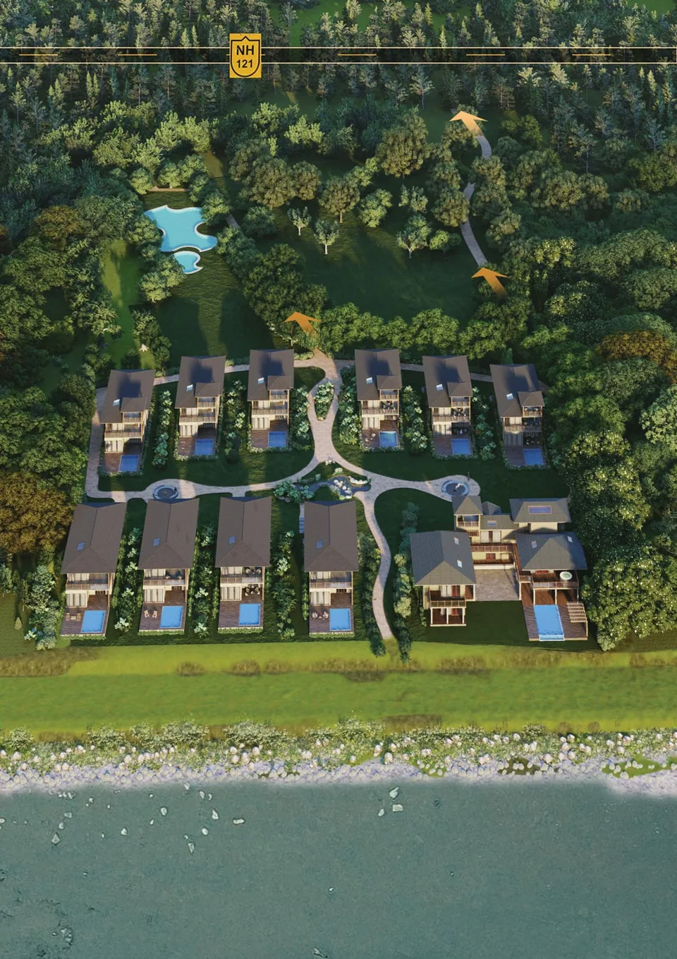 River Villas Jim Corbett 3D rendering