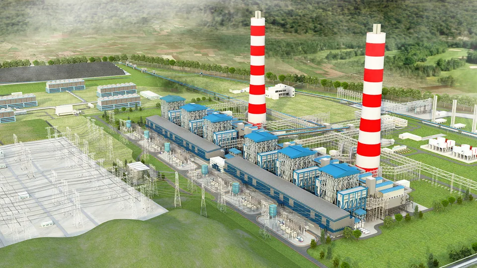 Reliance Sasan power project 3D rendering