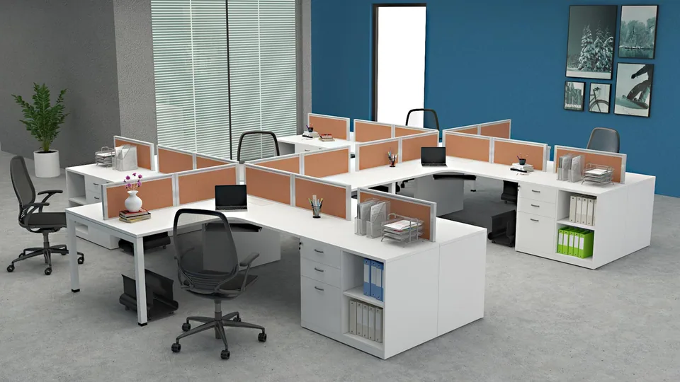 AFC India workstation furniture render