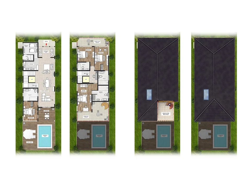 River Villas Jim Corbett 3D rendering