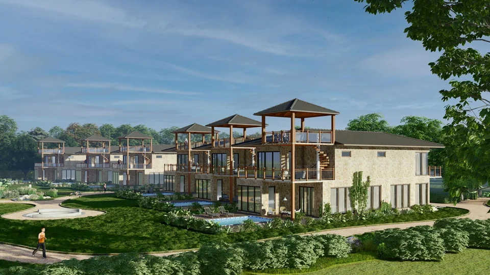 River Villas Jim Corbett 3D rendering